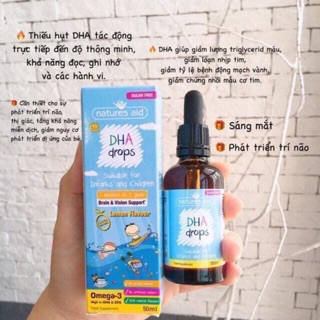 Dha cho bé drop nature aid Anh