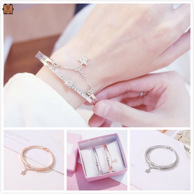 Vòng tay hợp kim mặt hình ngôi sao xinh xắn cho nữ