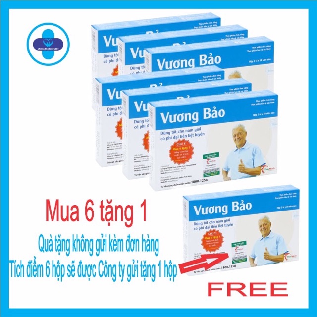 Vương bảo (vỉ) Chính hãng, tem tích điểm 6 tặng 1 - Dùng cho nam giới phì tiền liệt tuyến