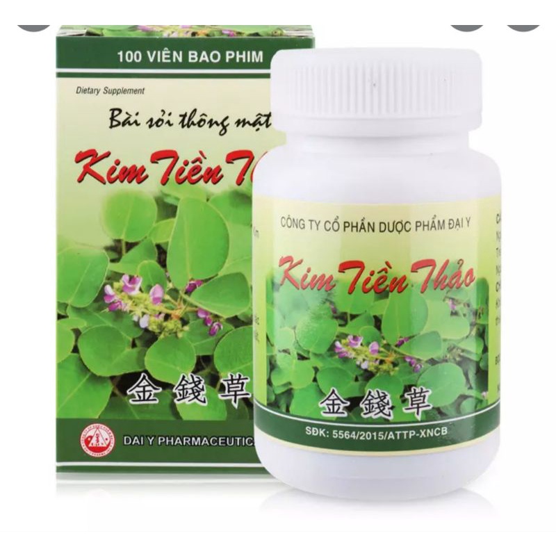 KIM TIỀN THẢO- HỖ TRỢ ĐIỀU TRỊ VÀ PHÒNG NGỪA SỎI THẬN, SỎI MẬT, LỌ 100 VIÊN BAO PHIM- DƯỢC ĐẠI Y