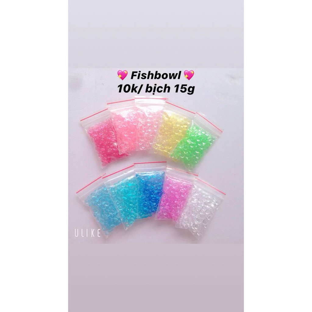 FISHBOWL 15G 10K / Hạt fishbowl / Nguyên liệu làm slime / Trang trí slime / Slime fishbowl/ Chọn màu thoải mái