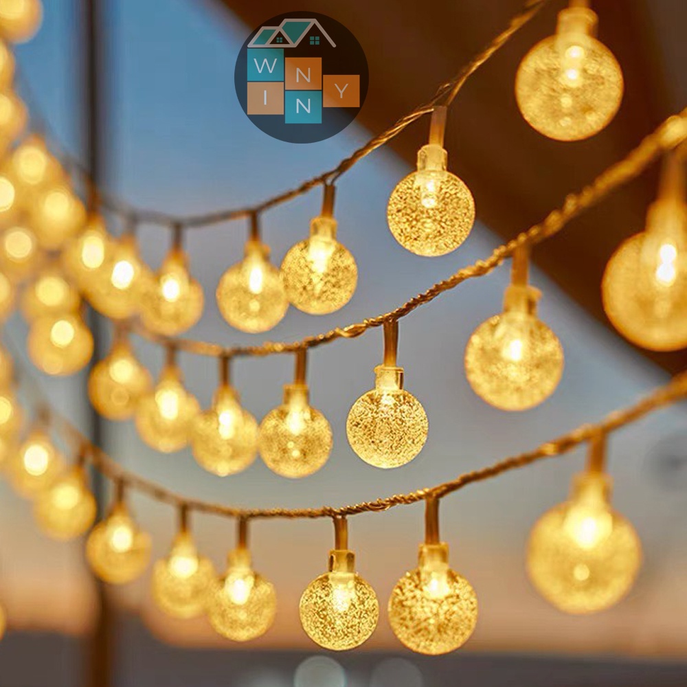 Đèn LED Trang Trí Hình Bi Tròn Bọt DÀI 5 MÉT - Đèn LED Trang Trí Phòng DECOR Nhà Cửa Thích Hợp Sử Dụng Ngoài Trời WINNY