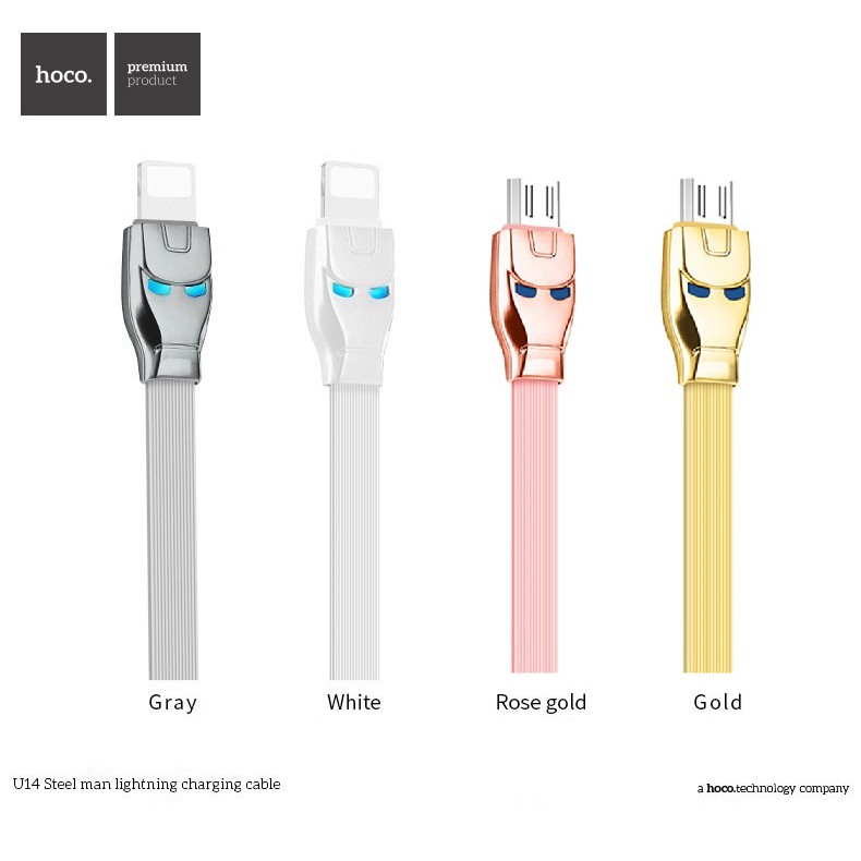 Cáp Lightning Micro USB HOCO U14 STEEL Iron Man