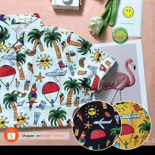 [Yeah1Shop]- Áo sơ mi vẹt và cây dừa (M, L, XL) (SMHH)