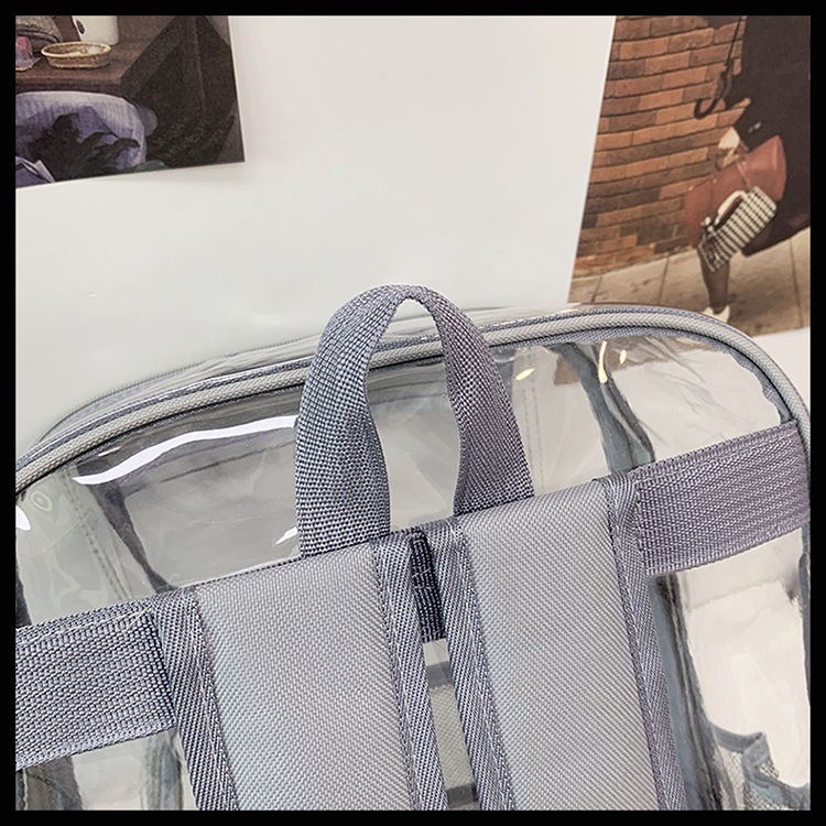 Ba Lô Trong Suốt Bằng pvc Chống Nước Sức Chứa Lớn Thời Trang Unisex