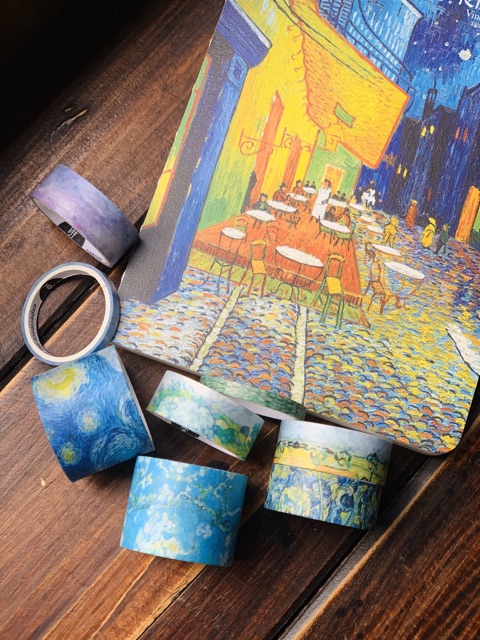 Set 8 cuộn washi tape tranh Vangogh