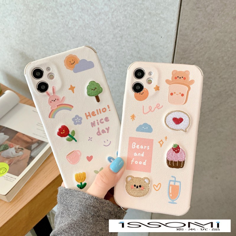 Ốp Điện Thoại Thêu Họa Tiết Hoạt Hình Đáng Yêu Cho Iphone X Xs 12 11pro Max | BigBuy360 - bigbuy360.vn