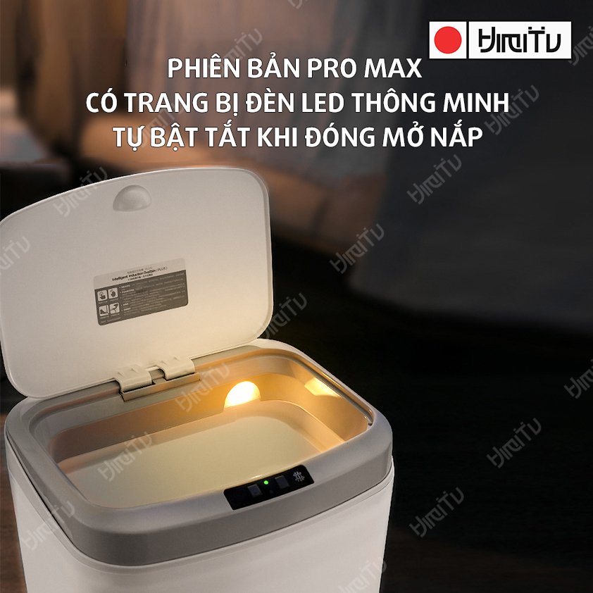 Thùng rác THÔNG MINH Himitu CHÍNH HÃNG Pro Max Plus đá chân tự động mở đóng nắp cực nhạy HIỆN ĐẠI NHẤT 2022 sọt rác