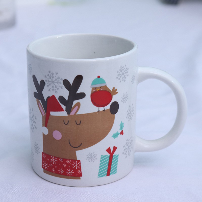 Cốc Sứ Dày In Hình Tuần Lộc Giáng Sinh Đáng Yêu