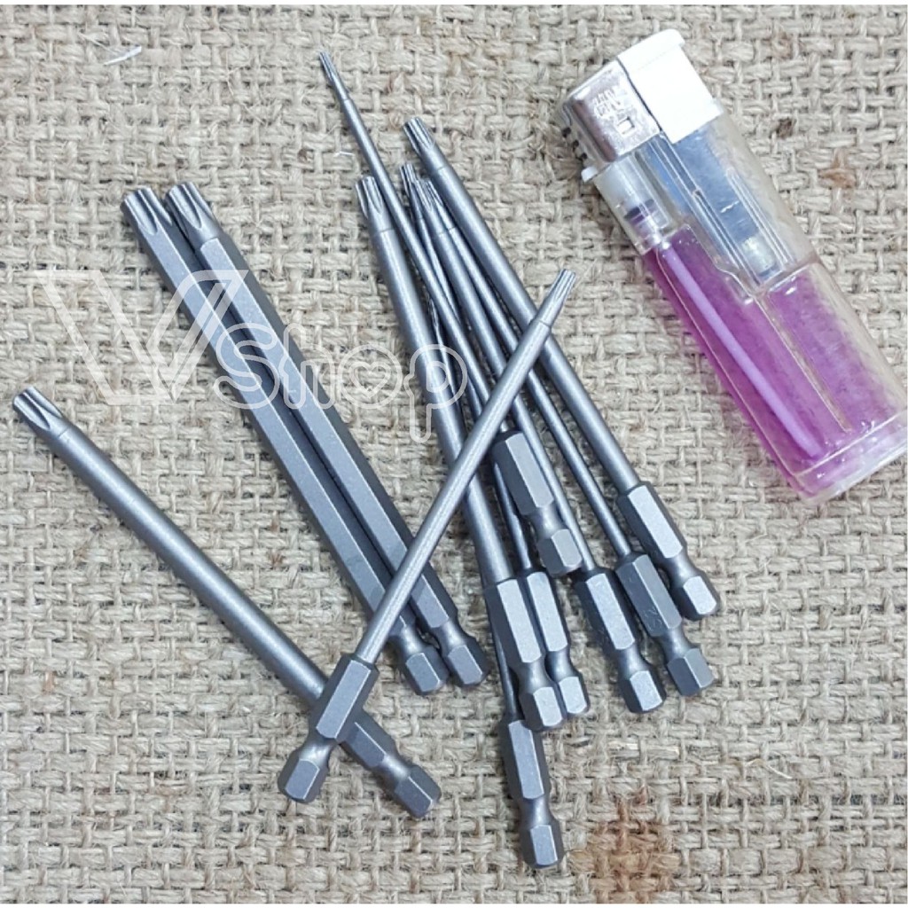 Đầu mở ốc vít, dạng hoa thị. Bộ 11 chi tiết, có lỗ