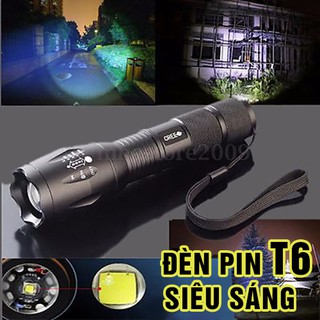 Đèn pin led t6 siêu sáng - có sạc- full box