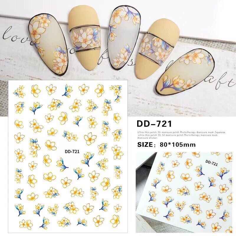 Sticker dán móng nail hoa mai Tết