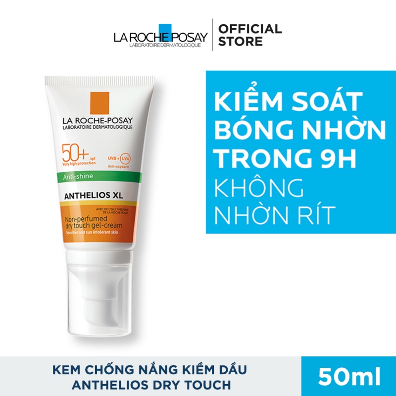 Kem chống nắng giúp kiểm soát bóng nhờn &amp; bảo vệ da trước tia UVB UVA SPF 50+ La Roche-Posay Anthelios XL Dry Touch 50ml