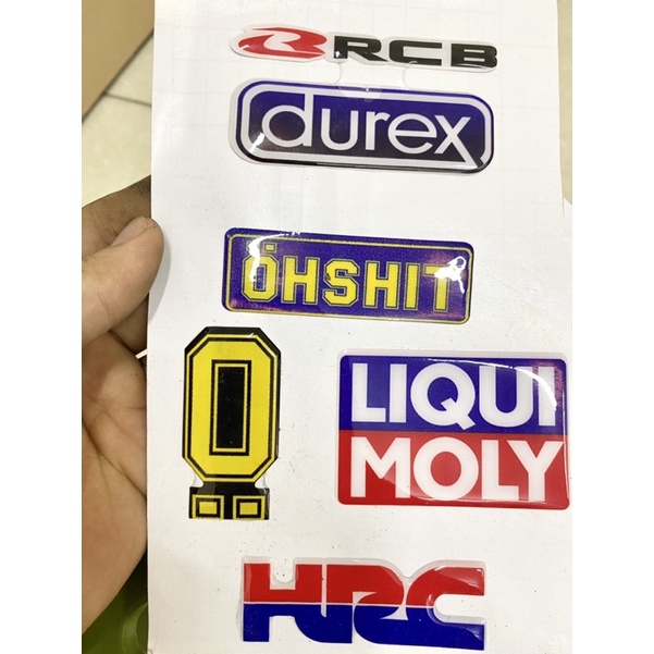 [Mã LIFEAU5SALE giảm 20k đơn 50k] Tem dán Ohlins, RCB nhựa nổi, size lớn 5x10cm (Giá 1 miếng)