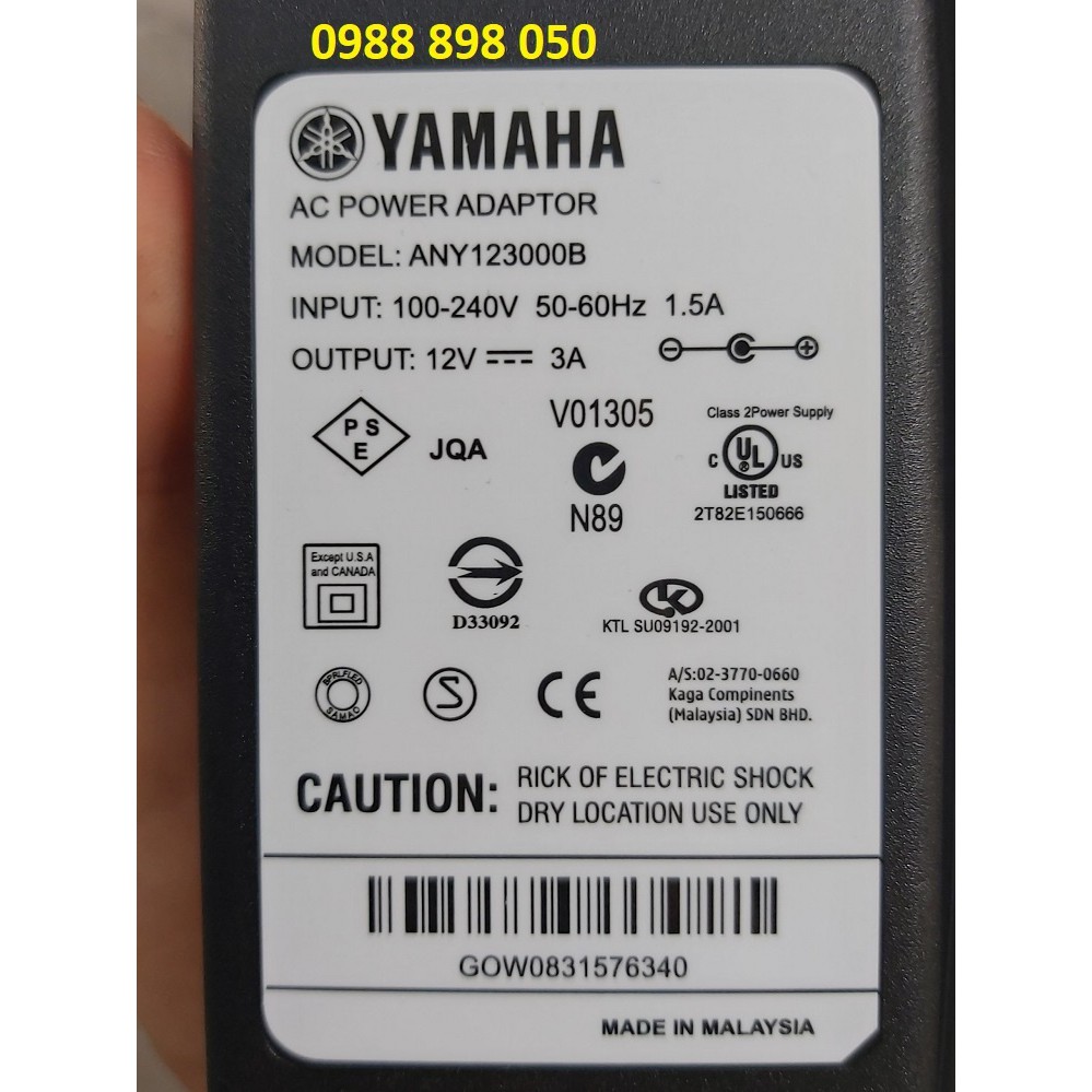 dây nguồn 12v 3a đàn yamaha