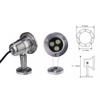 Đèn LED âm nước có đế 3w đổi màu 12VAC/24VAC Trang trí đài phun nước, hồ bơi, bể tiểu cảnh hòn non bộ sân vườn công viên