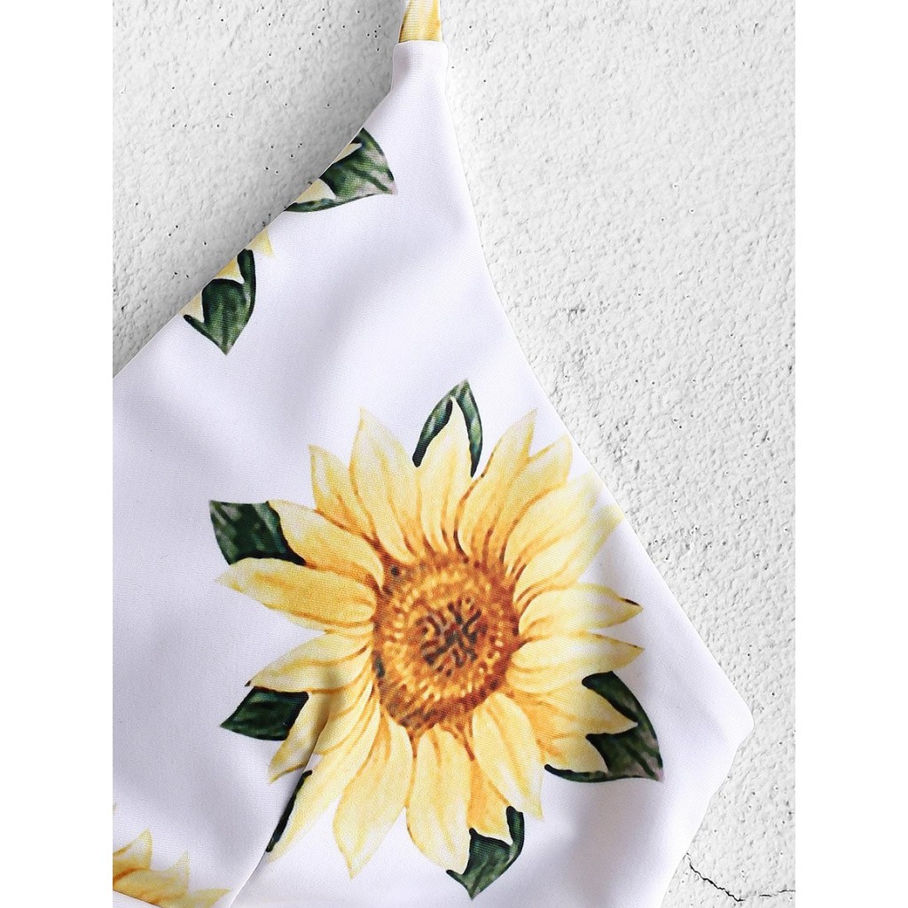 Bikini Họa Tiết Hoa Hướng Dương Sắc Vàng Nổi Bật - Đồ Bơi Hai Mảnh - Swimsuit