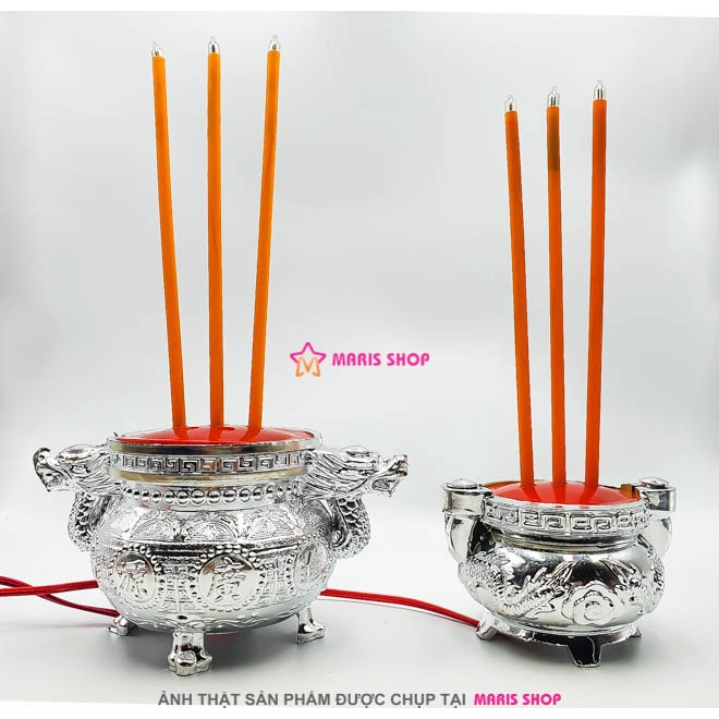 Lư hương bạc để bàn thờ Thiên Chúa có nhang điện, lư hương bàn thờ Chúa, nhang điện bàn thờ bên đạo