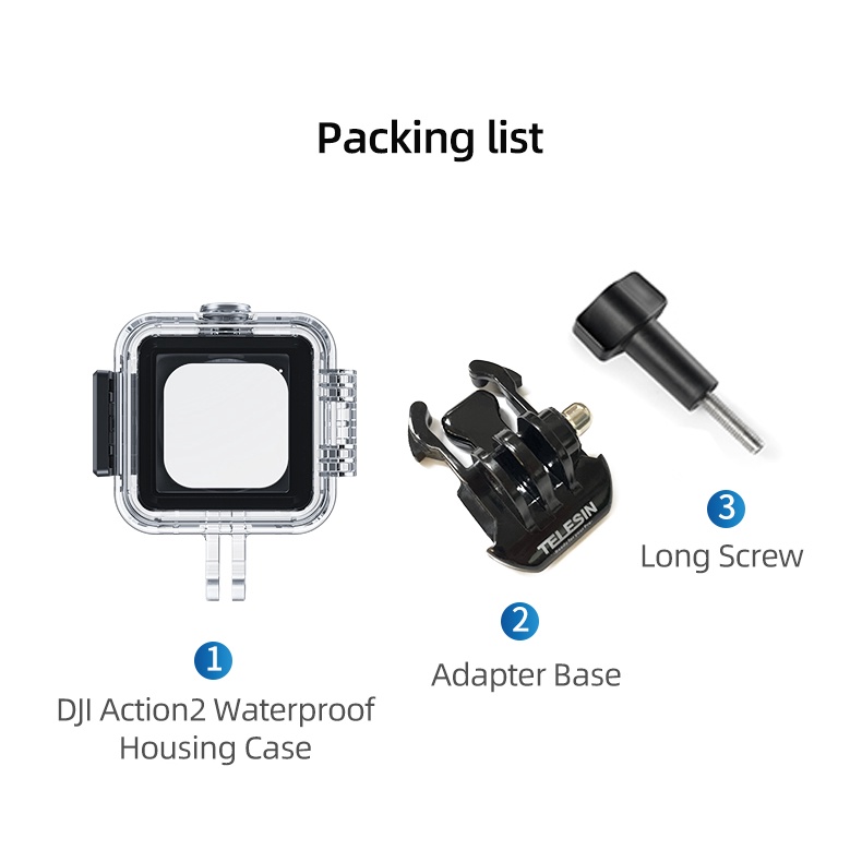 Vỏ Bọc Bảo Vệ Máy Ảnh Chống Thấm Nước Telesin 45M Cho DJI Action 2