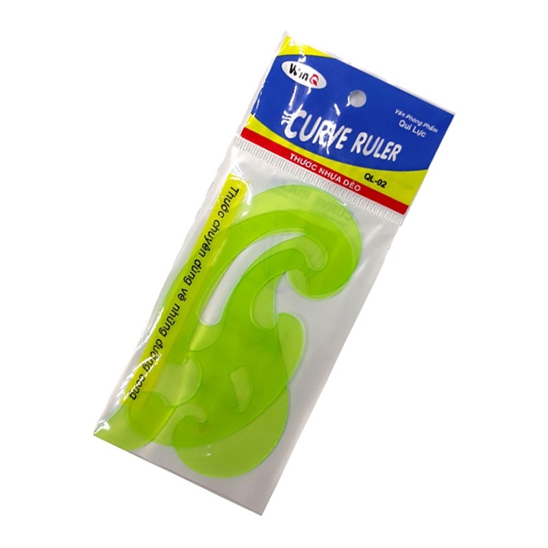 Bộ 2 cây thước kẻ dẻo cong WinQ Qui Lực QL-02 màu xanh lá