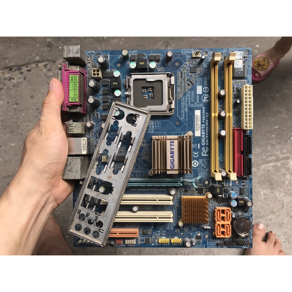 bo mạch chủ máy tính Giga 945GCMX S2 rev 6.6 2 khe ram ddr2 socket 775 mainboard Main gigabyte PC 945