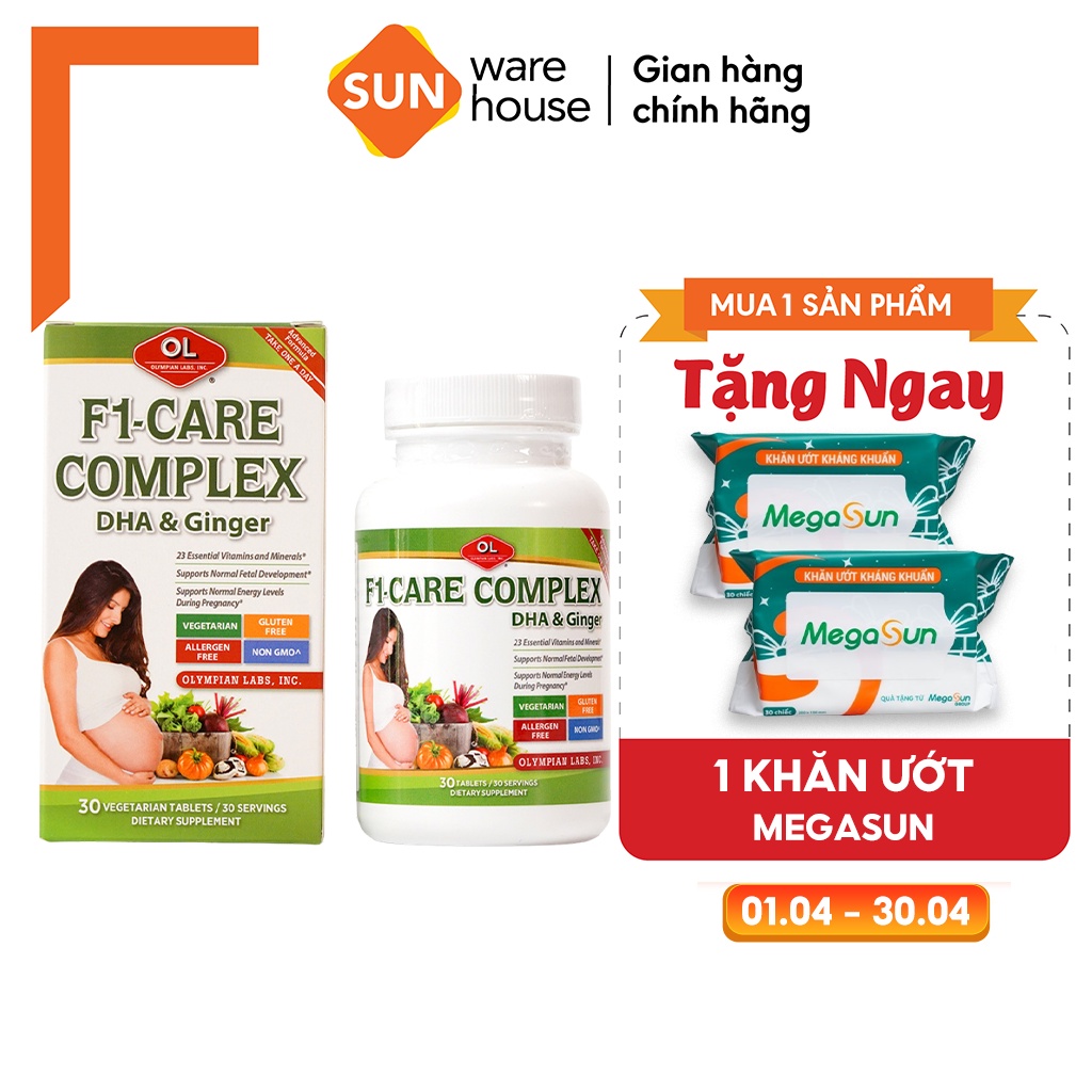 Viên Uống Cho Bà Bầu Olympian labs F1- Care Complex Bổ Sung Vitamin Tổng Hợp 30 Viên