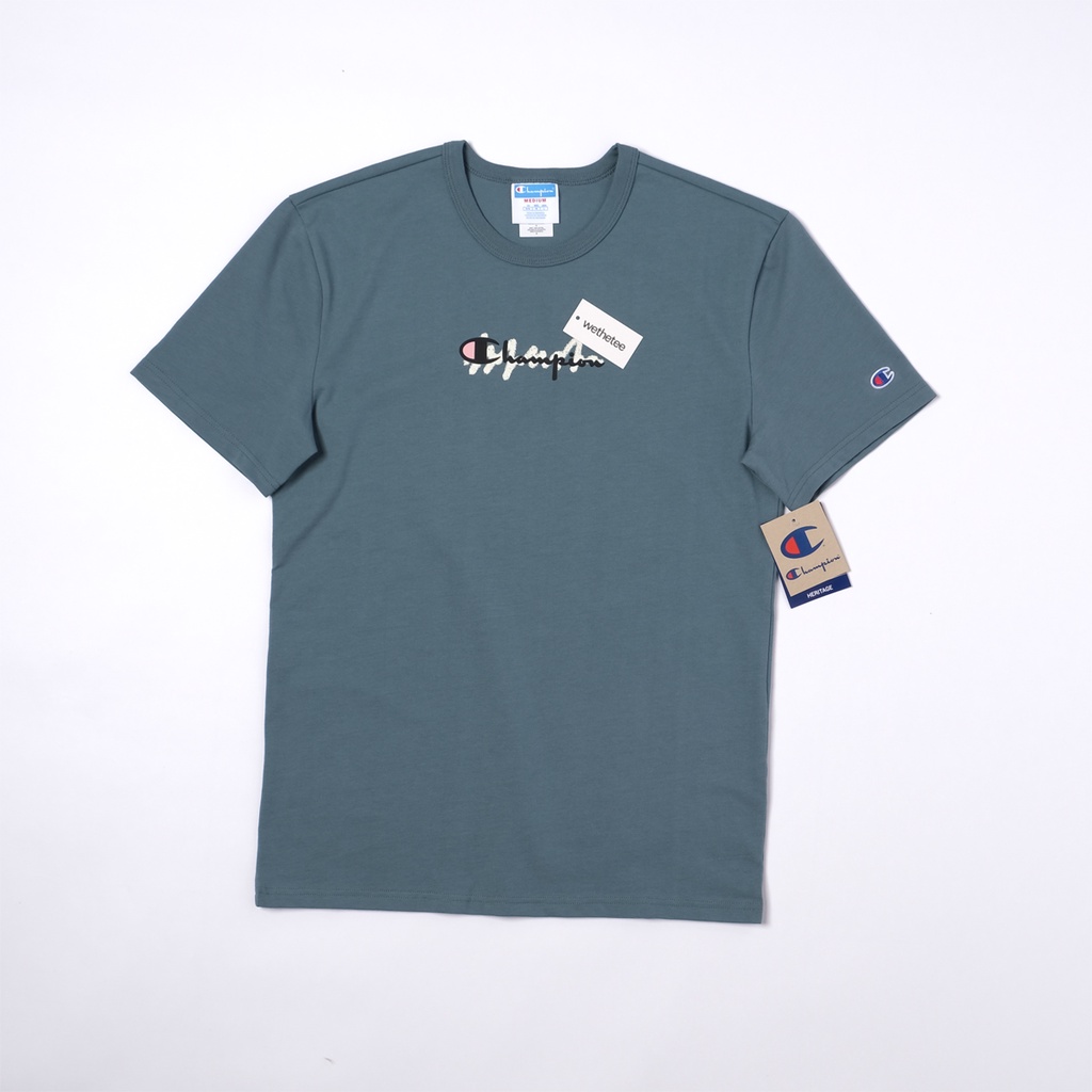 [Chính hãng/Authentic] Áo Champion Heritage Airbrush Logo, Carefree Teal