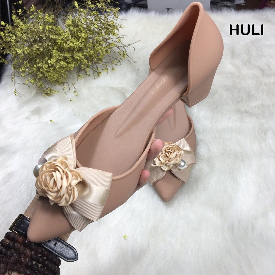 Giày nữ cao su non Thái Lan công sở đẹp 2019 màu nude hồng  HL 592840 [Kèm Ảnh Thật]