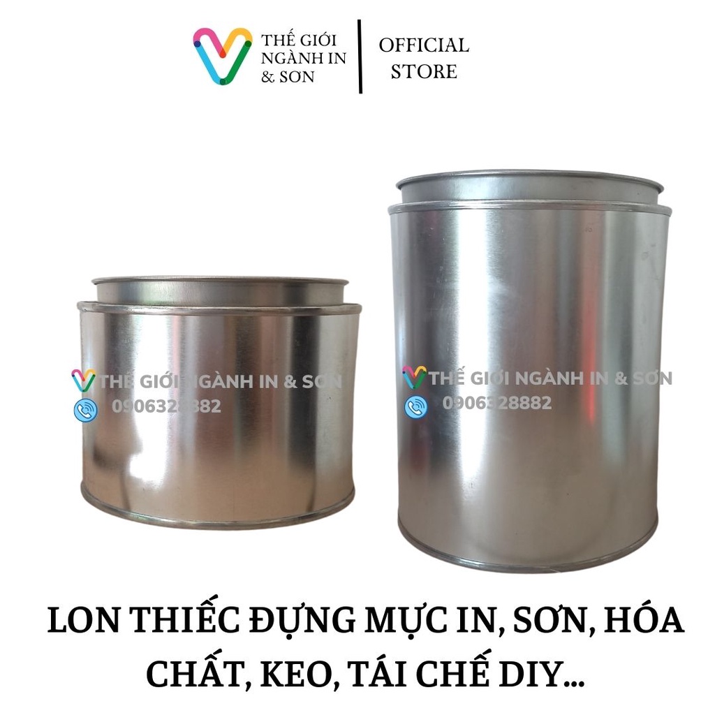 Lon thiếc dùng để tái chế DIY, làm handmade, đựng mực in, nước sơn, đựng hóa chất, làm đồ chơi sáng tạo
