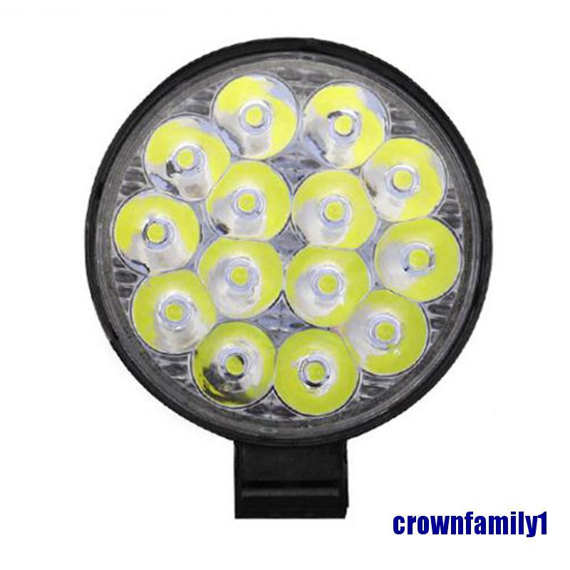 (crownfamily1) 1x 42W Round 14 LED Spot Work Light Bar Fog Driving Lamp Truck Tractor SUV ATV