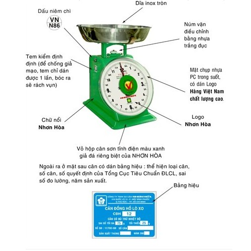 Cân Đồng Hồ NHƠN HÒA 5Kg Hàng Đạt Chuẩn Chất Lượng Độ Chính Xác Cao