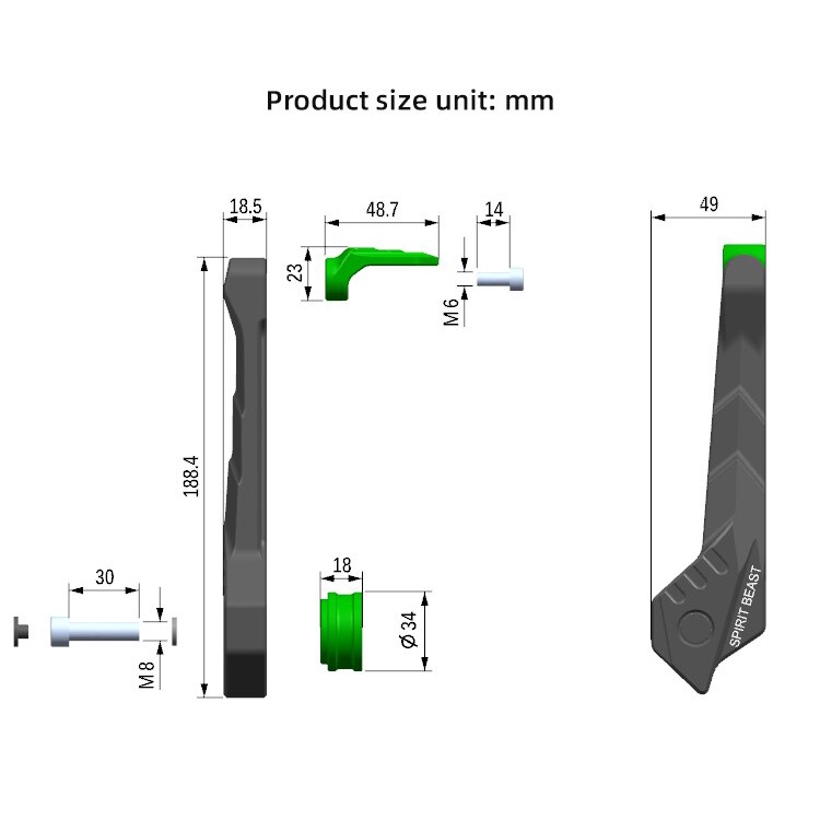 Bảo Vệ Tay Thắng, Tay Côn Spirit Beast L2 Cho Các Dòng Xe Kawasaki