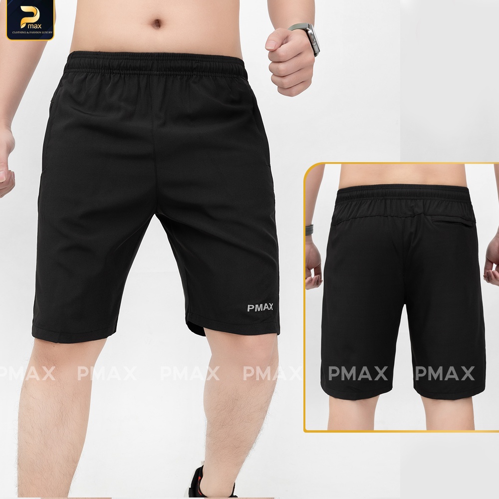 Quần đùi nam PMAX vải gió mềm không bai xù, siêu nhẹ cạp chun basic thể thao