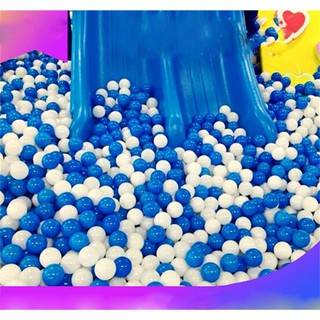 Set 10 quả bóng nhựa mềm 7cm màu trắng xanh vui nhộn cho bé