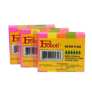 Giấy note, giấy nhớ 5 màu dạ quang pronoti 40434