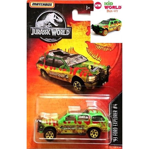 Xe mô hình Matchbox Jurassic World Series '93 Ford Explorer #4 GDN85.