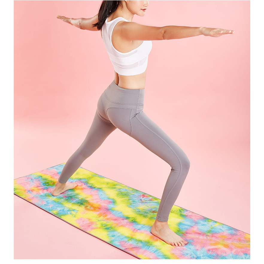 Khăn Trải Thảm Tập Yoga cotton phủ hạt Silicon chống trượt chống xô