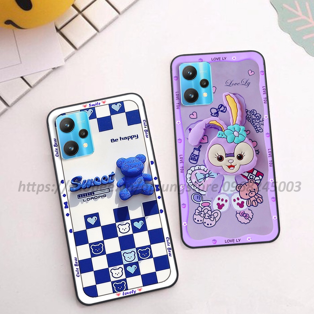 Ốp lưng Realme 9 4G / 9i / 9 Pro / 9 Pro+ 5G in hình 3D gấu cute cool ngầu giả nổi.