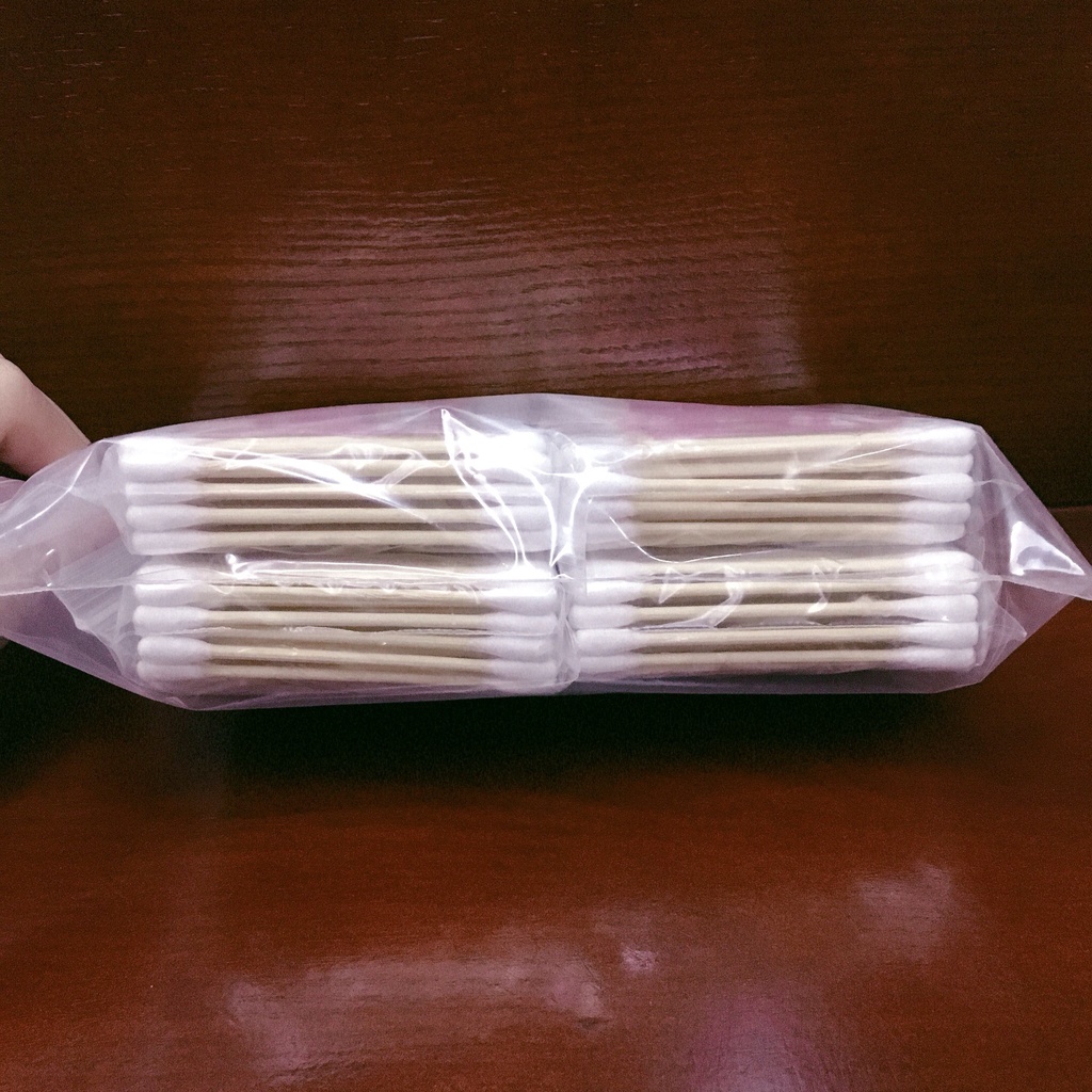 Combo 4 lốc tăm bông ráy tai cán gỗ Gấu Đẹp (80 cây/lốc)