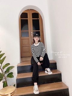 Sét bộ áo kẻ kèm quần bom