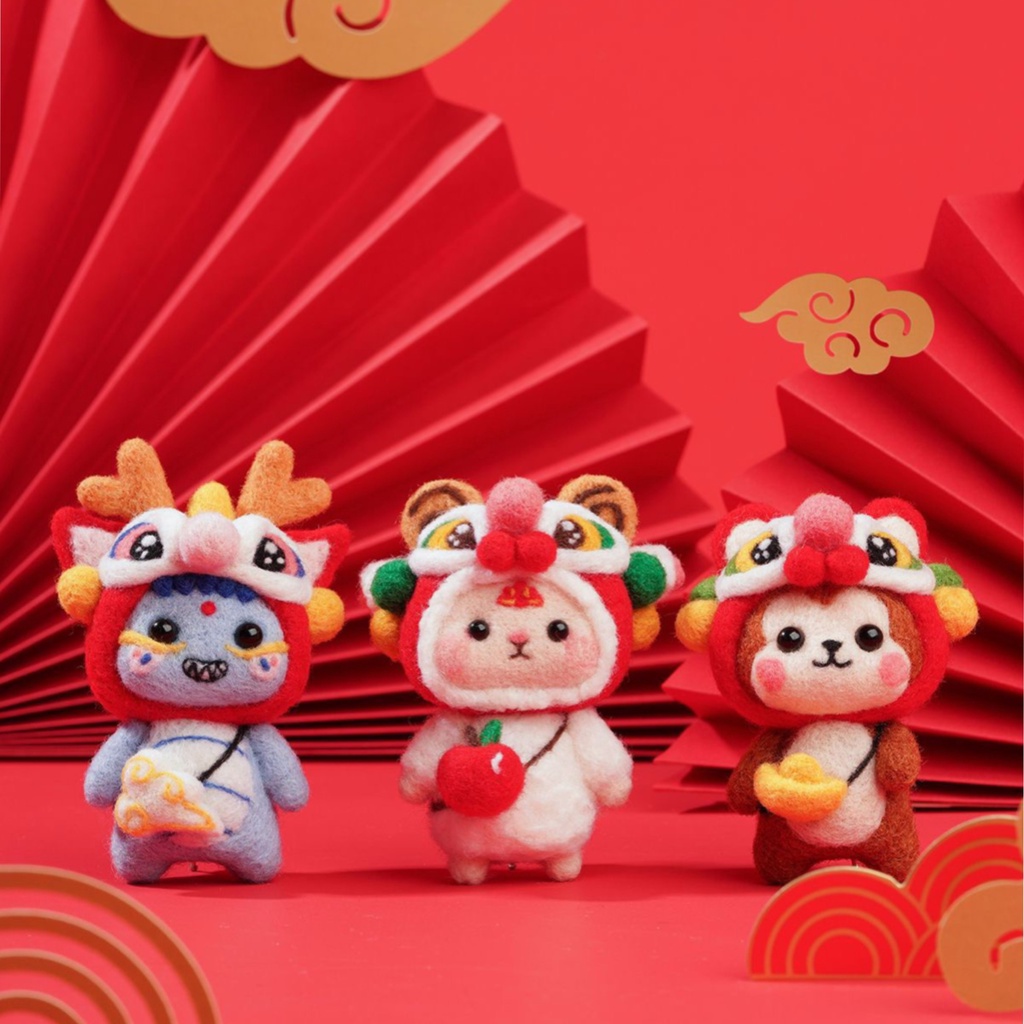 Len Chọc Handmade, Bộ Kit Len Chọc 12 Con Giáp May Mắn