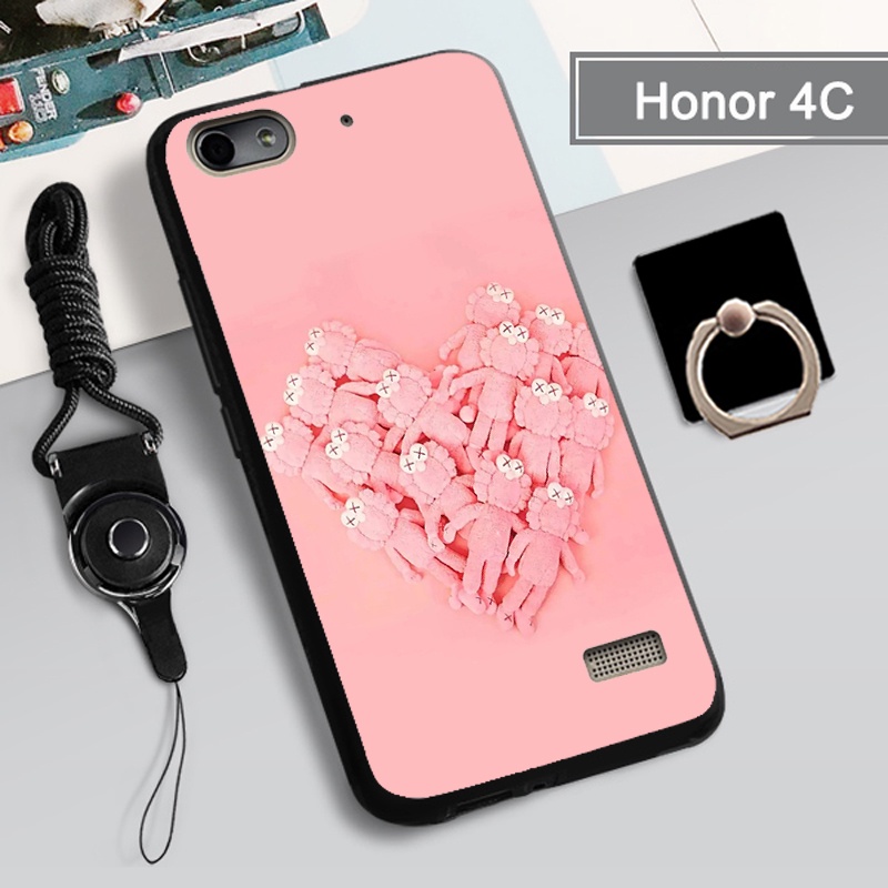 Ốp điện thoại mềm bảo vệ toàn diện chống trầy chống rơi có giá đỡ và dây đeo cho Huawei Honor 4C