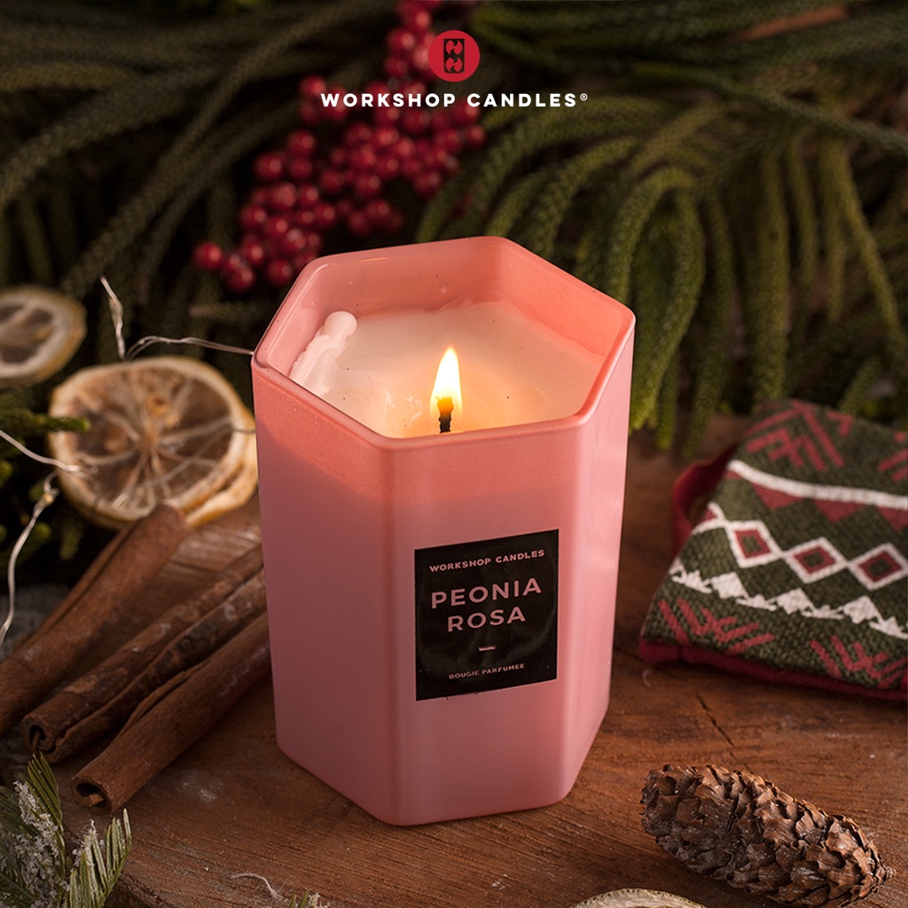 [Mã BMBAU50 giảm 10% đơn 99k] Nến thơm Peonia Rosa Workshop Candles H&amp;H Home 7.4 oz xả stress khử mùi hiệu quả