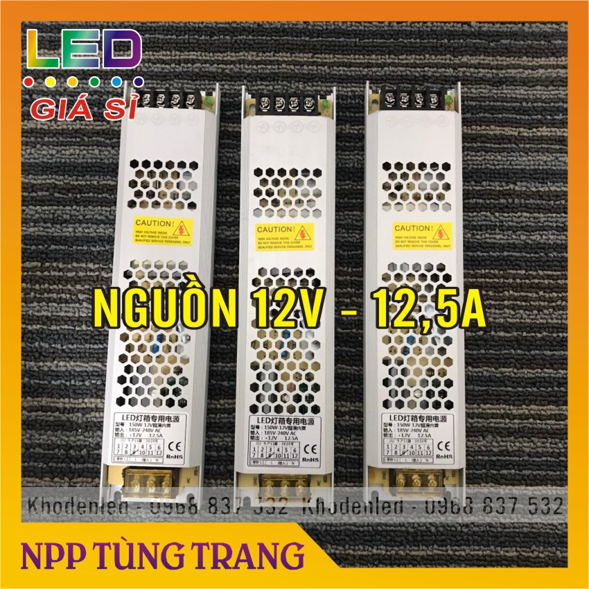 Nguồn led 12V mỏng 25A (300W), 16,7A - 12,5A - 10A dùng cho đèn led