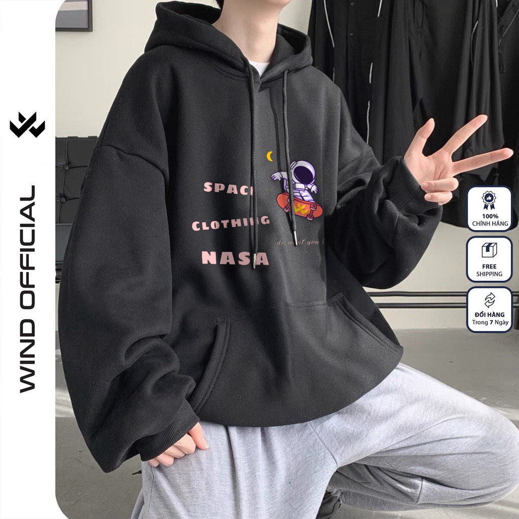 Áo hoodie form rộng WIND unisex nỉ bông HD23 NASA thời trang nam nữ oversize ulzzang