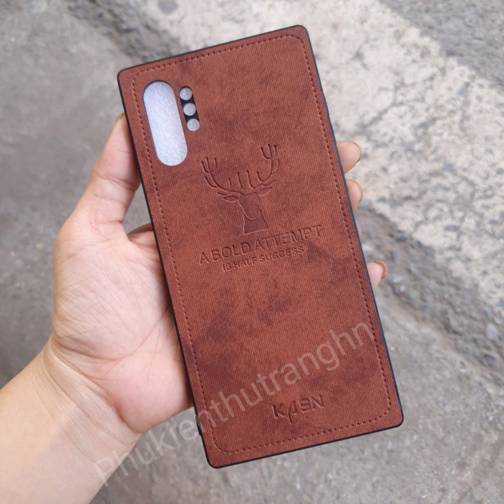 Ốp giả da hươu Samsung NOTE 10/ NOTE 10 PLUS - 3 màu đen/ xám/ nâu