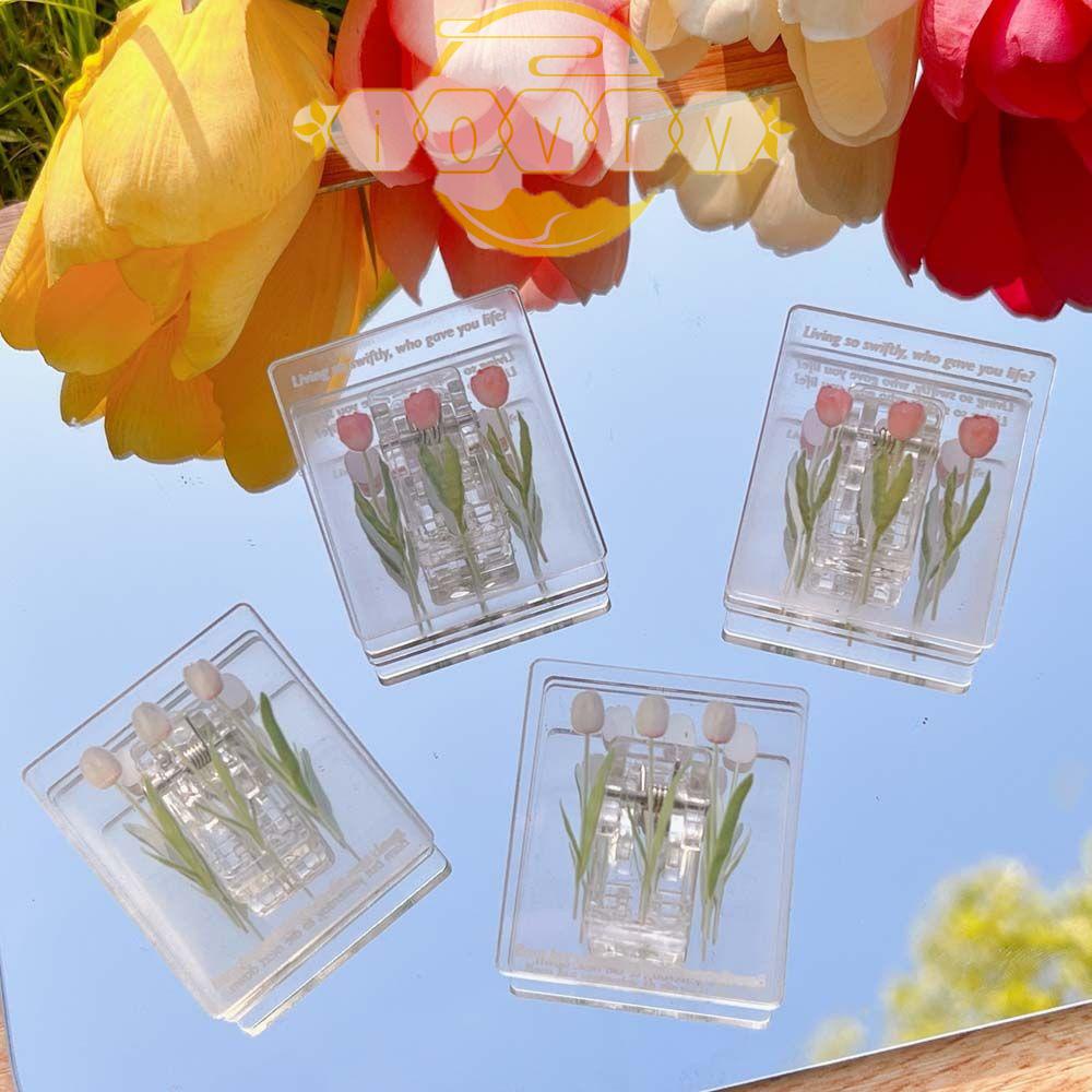 Kẹp Giấy Tài Liệu Hình Hoa Tulip Đuôi Dài Tiện Dụng Cho Học Sinh / Văn Phòng