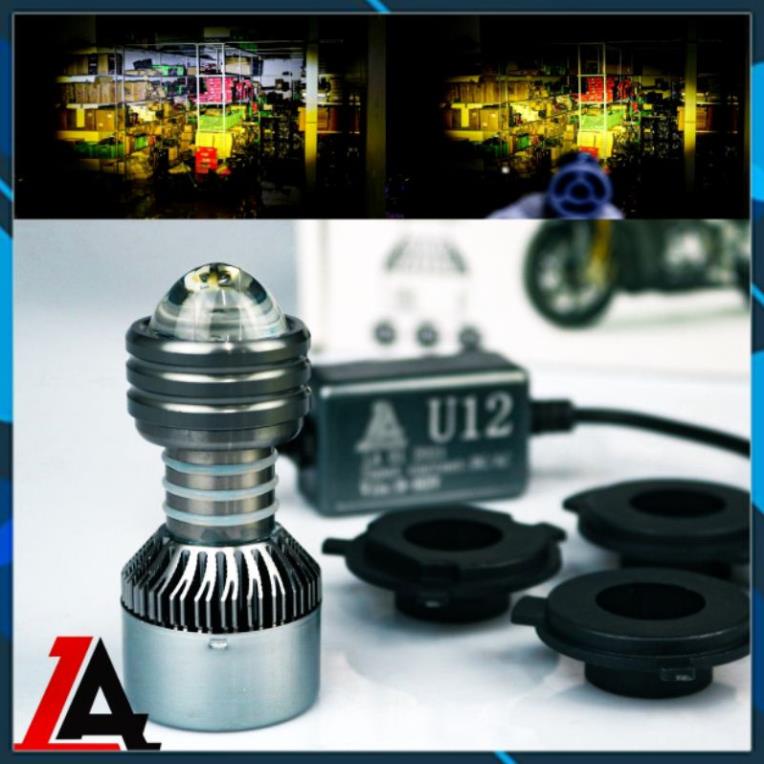 Đèn Led bi cầu Mini U12 chân H4 12V-24V tăng sáng cho ôtô, xe máy - Đồ chơi xe máy Anh Tú