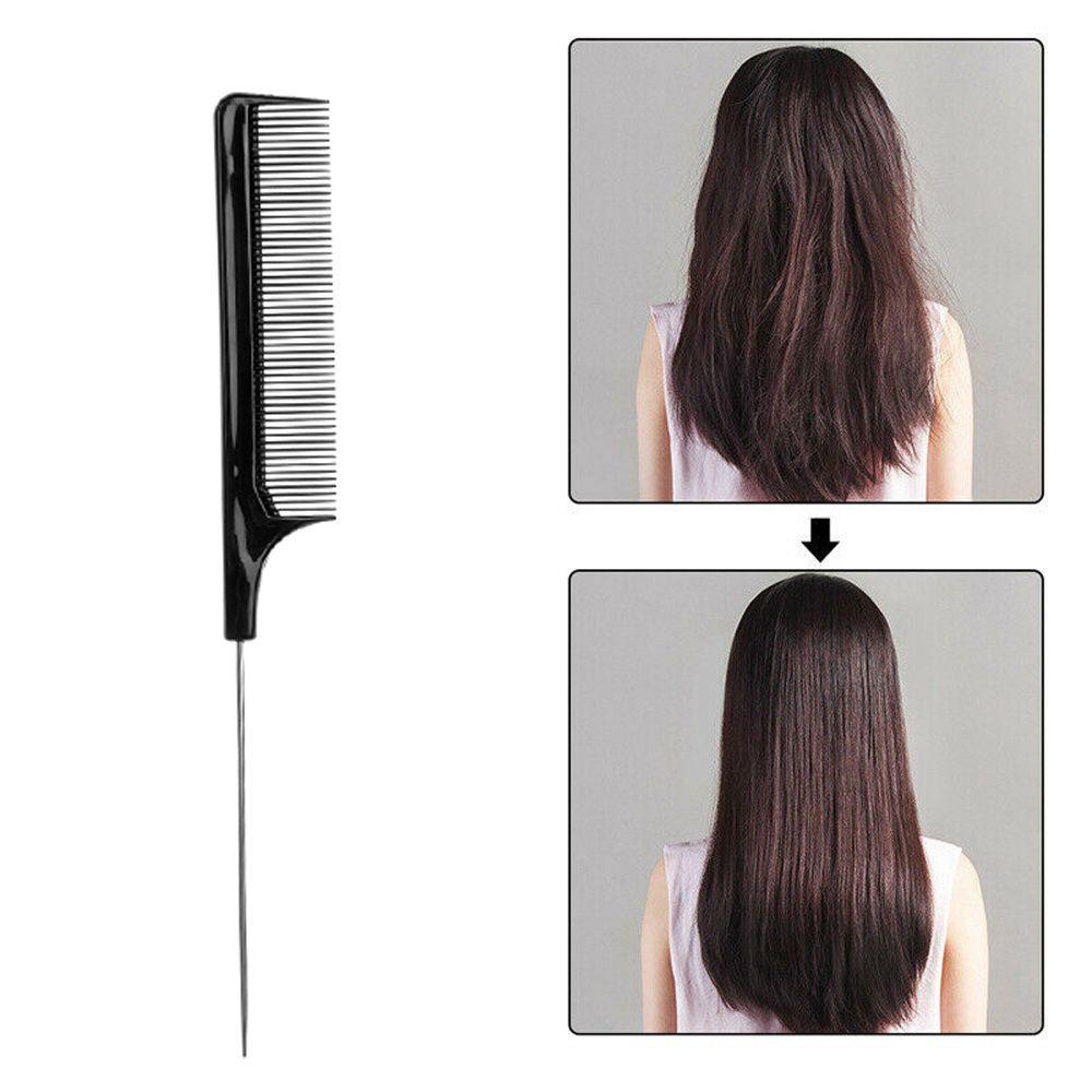 Lược Chải Tóc Đuôi Chuột Bằng Nhựa Kim Loại Răng Nhựa Màu Đen Chất Lượng Cao