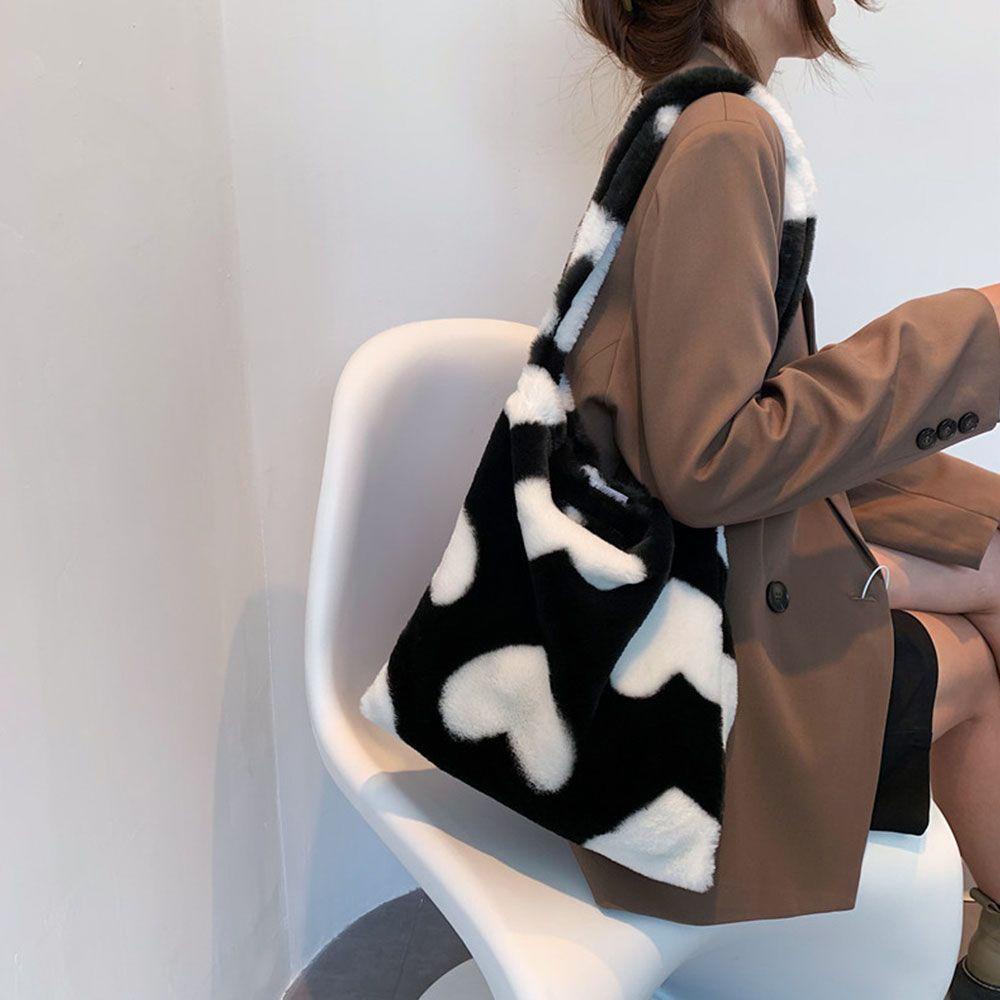 Túi Tote Đeo Vai Phối Lông Thiết Kế Dễ Thương Cho Nữ